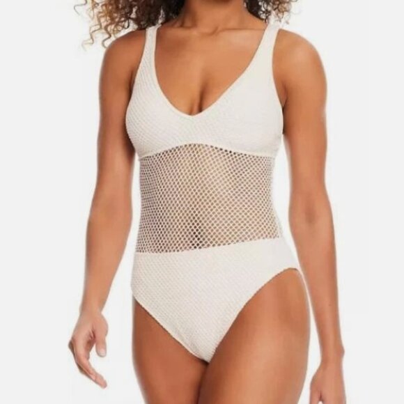 NWT! Sanctuary White Sand Crochet One Piece Swimsuit NEW! - Picture 1 of 4
